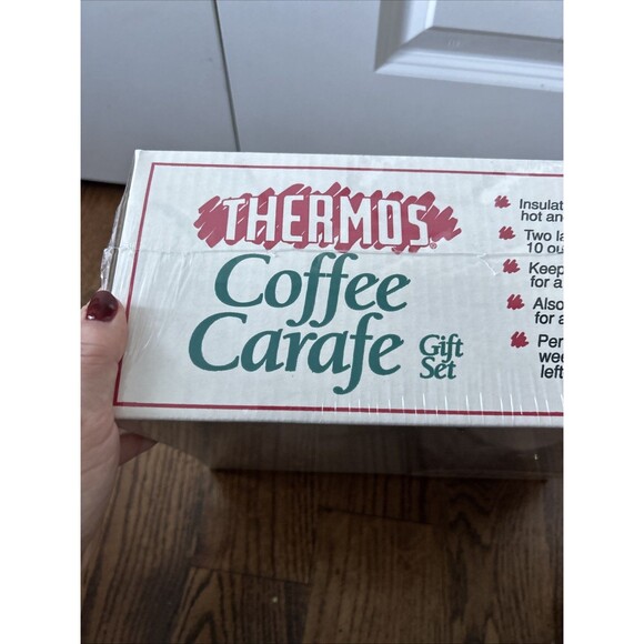 Vintage 1993 Thermos Coffee Carafe Gift Set Hot and Cold Beverage 3 Piece NEW - Picture 4 of 6